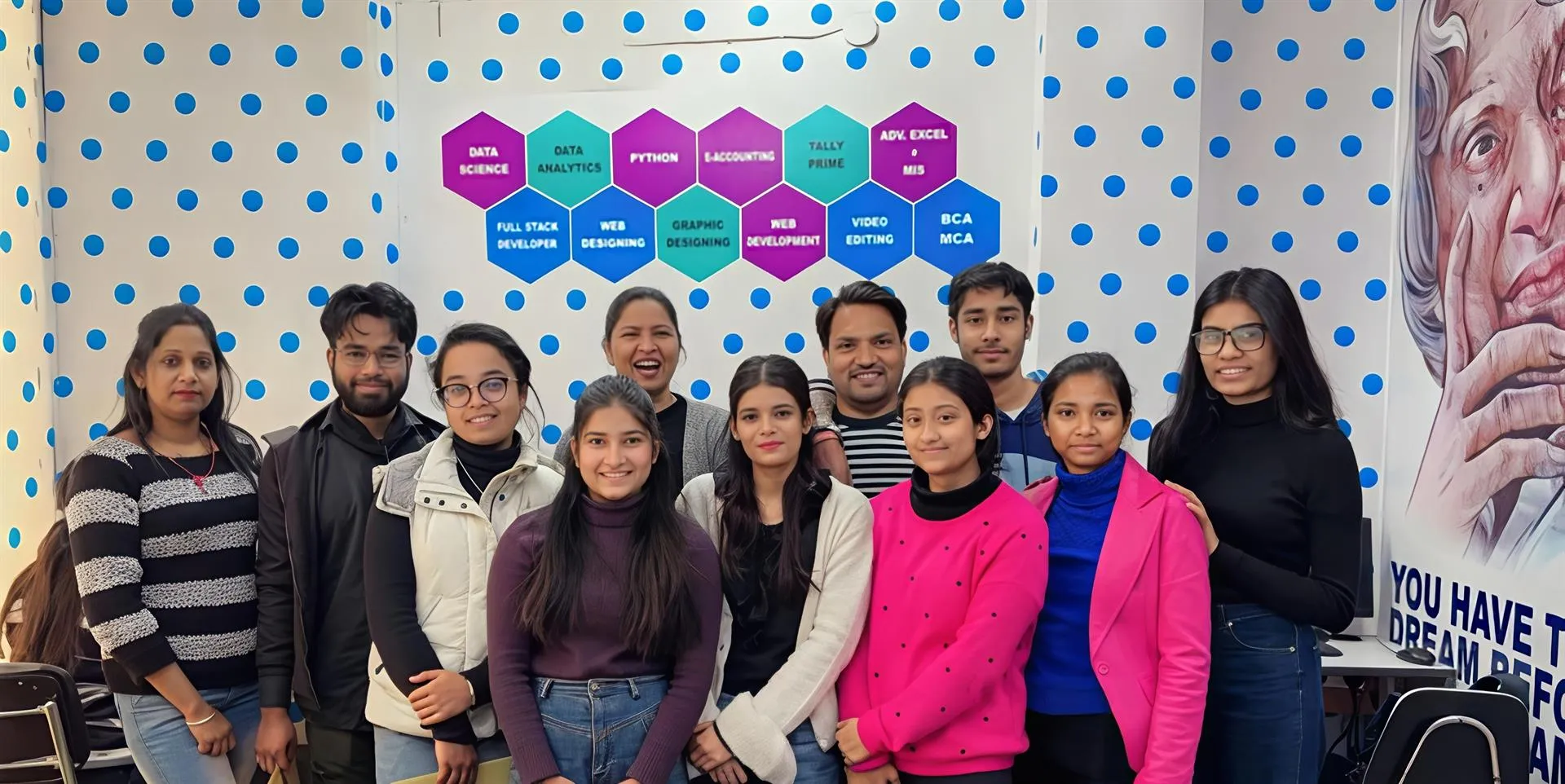 Students and mentors at the GTB Nagar institute